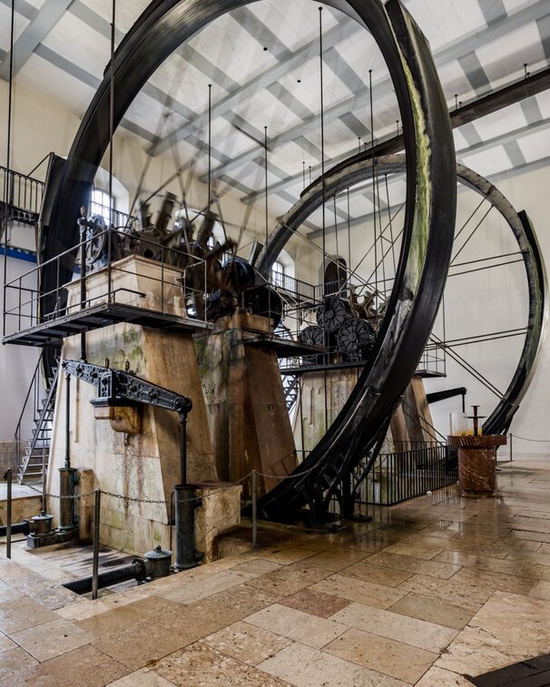 Large water wheels in the Old Saltworks